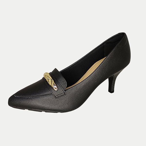 SAPATO MODARE SALTO MEDIO SCARPIN PRETO FEMININO ADULTO