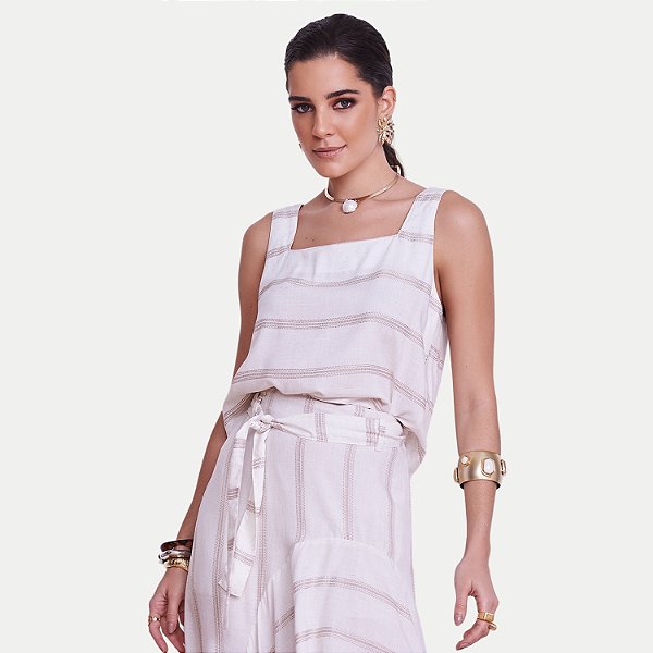 BLUSA ILICITO REGATA VISCOSE OFFWITE FEMININO ADULTO