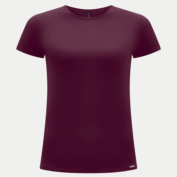 BLUSA LUNENDER MANGA CURTA TSHIRT ALGODÃO BORDÔ FEMININO ADULTO