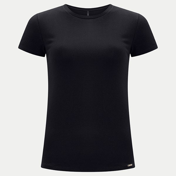 BLUSA LUNENDER MANGA CURTA TSHIRT ALGODÃO PRETO FEMININO ADULTO