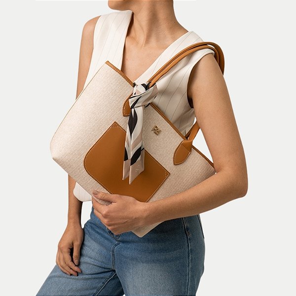 BOLSA RAFITTHY OMBRO SINTETICO COM LENÇO OFFWHITE FEMININO ADULTO