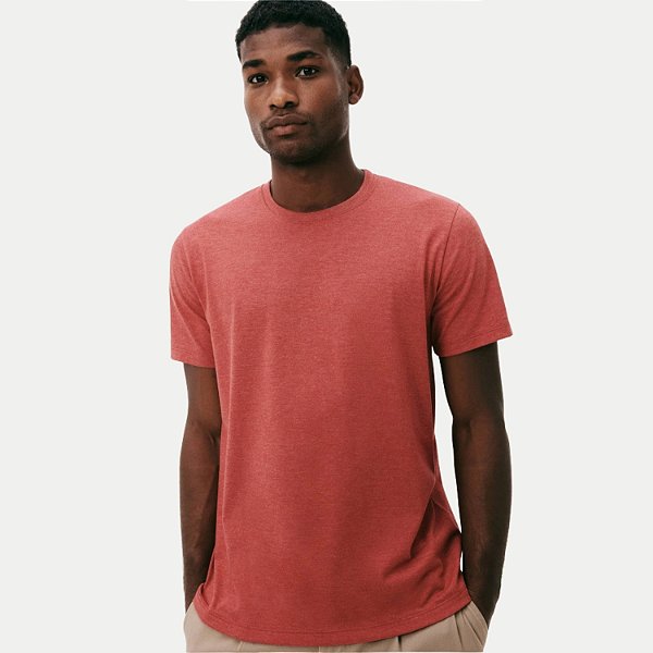 CAMISETA HERING MANGA CURTA COMFORT WORD CARECA ROSA MASCULINO ADULTO