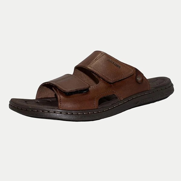 CHINELO PEGADA GASPEA COM 2 VELCRO COURO PINHÃO MASCULINO ADULTO