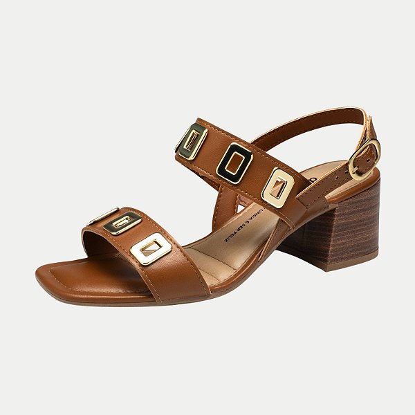 SANDALIA DAKOTA SALTO ALTO ACTIVE CARAMELO FEMININO ADULTO