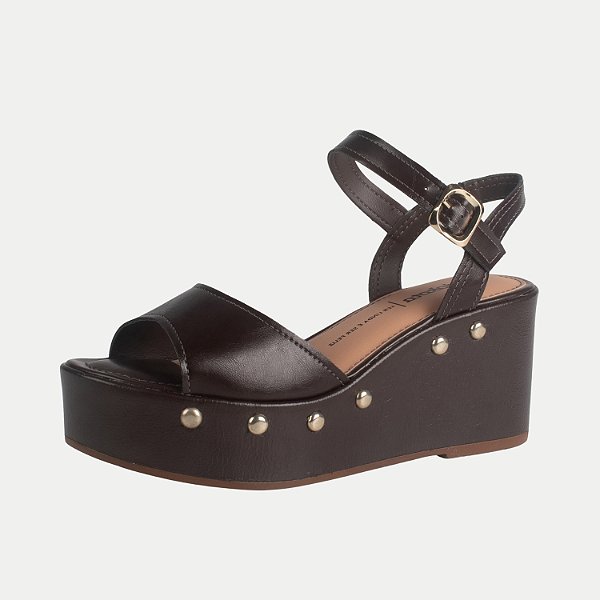SANDALIA DAKOTA ANABELA ALTA CAFÉ FEMININO ADULTO