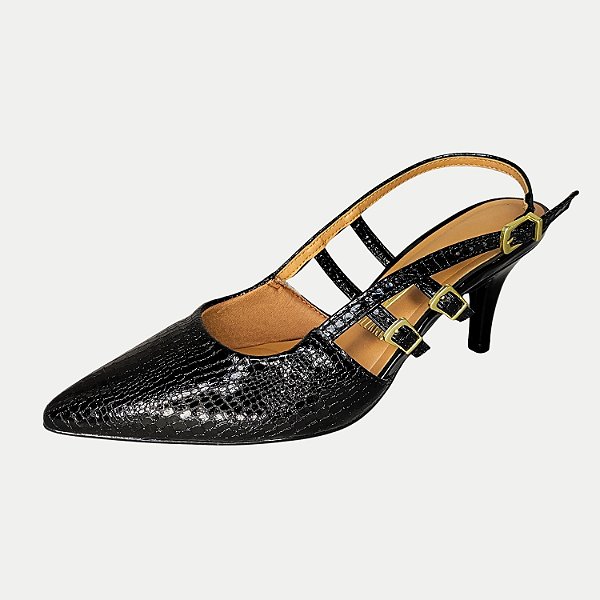 SAPATO VIZZANO SALTO MÉDIO CHANEL PRETO FEMININO ADULTO