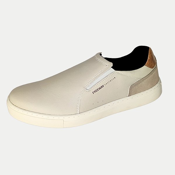 TÊNIS FREE WAY CASUAL IATE COURO OFFWHITE MASCULINO ADULTO