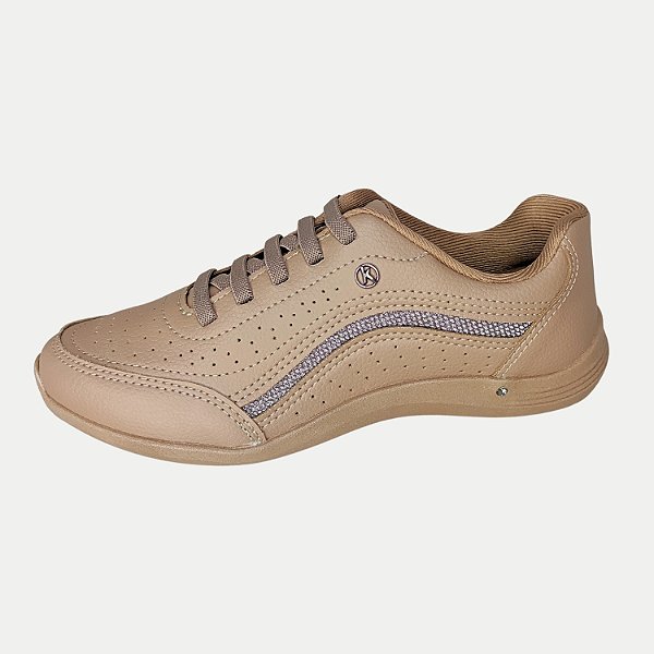 TÊNIS KOLOSH CASUAL COM CADARÇO MARROM CLARO FEMININO ADULTO