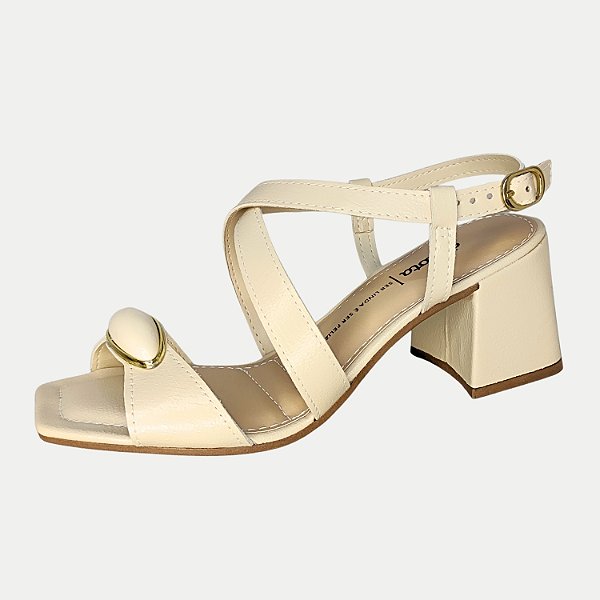 SANDALIA DAKOTA SALTO MÉDIO ACTIVE CREME FEMININO ADULTO