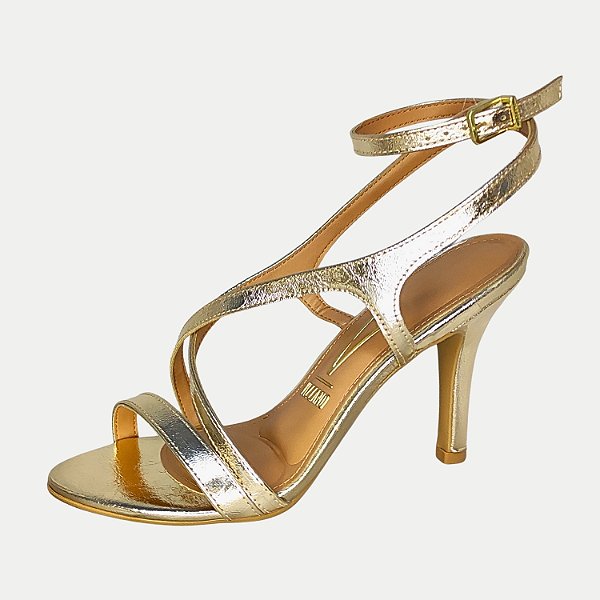 SANDALIA VIZZANO SALTO ALTO FESTA DOURADO FEMININO ADULTO