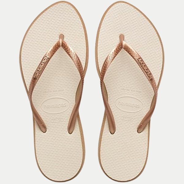 CHINELO HAVAIANAS SLIM POINT DE DEDO BEGE FEMININO ADULTO