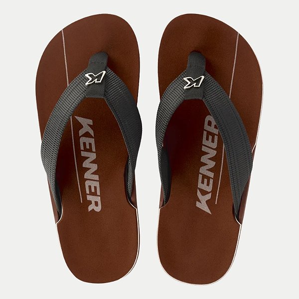 CHINELO KENNER DEDO NK6 PRO MARROM TIRA NYLON MASCULINO ADULTO