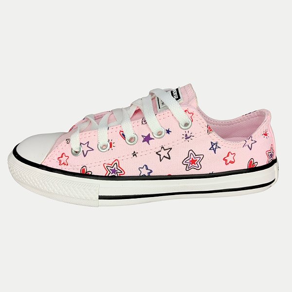 TÊNIS CONVERSE CASUAL DE LONA  ROSA FEMININO INFANTIL