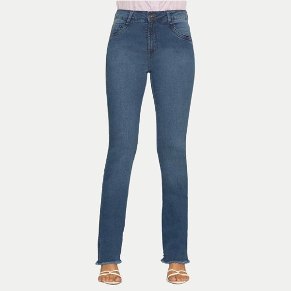 CALÇA PITT JEANS MÉDIO COM ELASTANO COMFORT FEMININA ADULTO