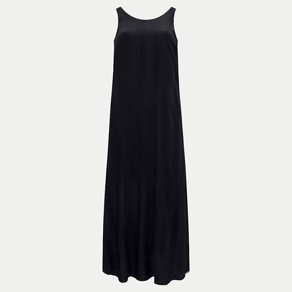VESTIDO LUNENDER REGATA DE VISCOSE LISO PRETO FEMININO ADULTO