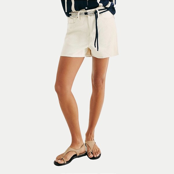 SHORT HERING BRIM BRUTO OFFWHITE BÁSICO FEMININO ADULTO