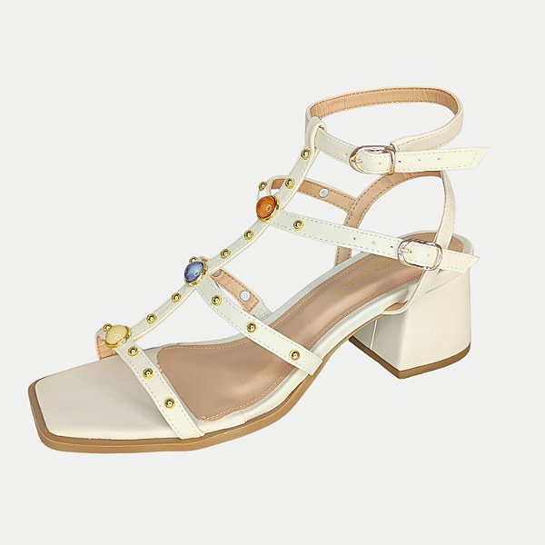 SANDALIA ADORA SALTO ALTO SALTO ACTIVE OFFWHITE FEMININA ADULTO