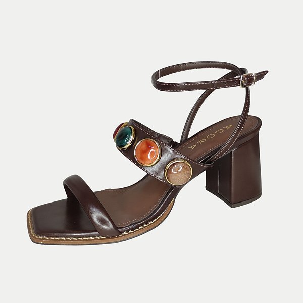 SANDALIA ADORA SALTO ALTO  SALTO ACTIVE CAFÉ FEMININA ADULTO