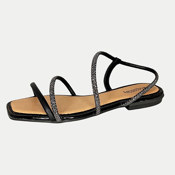 SANDALIA MISSISSIPI RASTEIRA  PRETO FEMININA ADULTO