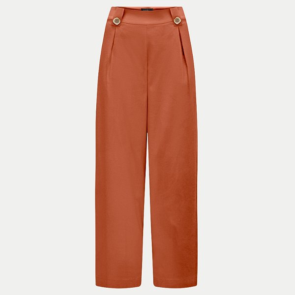 CALÇA LUNENDER DE LINHO ALFAIATARIA TERRACOTA FEMININA ADULTO