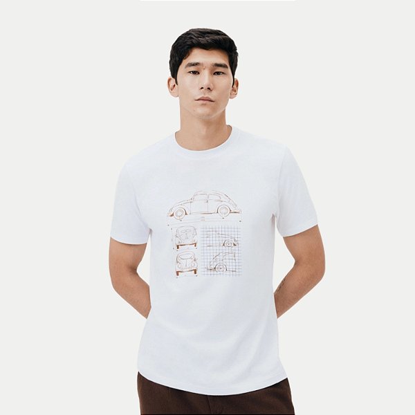 CAMISETA HERING MANGA CURTA COMFORT ALGODÃO SILKADA BRANCO MASCULINA ADULTO