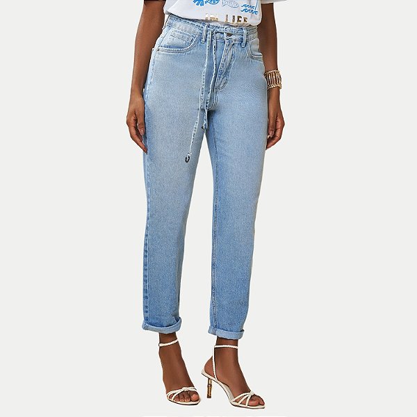 CALÇA DOCE TRAMA JEANS CLARO  BRUTO MOM FEMININA ADULTO