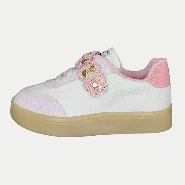 TÊNIS MINI SUA CIA CASUAL COM DETALHE GLITTER BRANCO FEMININO INFANTIL