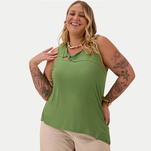 BLUSA LUNENDER REGATA MAIS MULHER DE MALHA VERDE FEMININA ADULTO