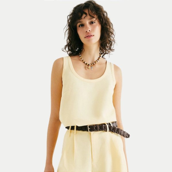 BLUSA HERING REGATA  VISCOSE E POLIESTER AMARELA FEMININA ADULTO