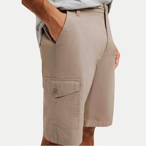 BERMUDA HERING BRIM BRUTO CARGO BEGE MASCULINA ADULTO