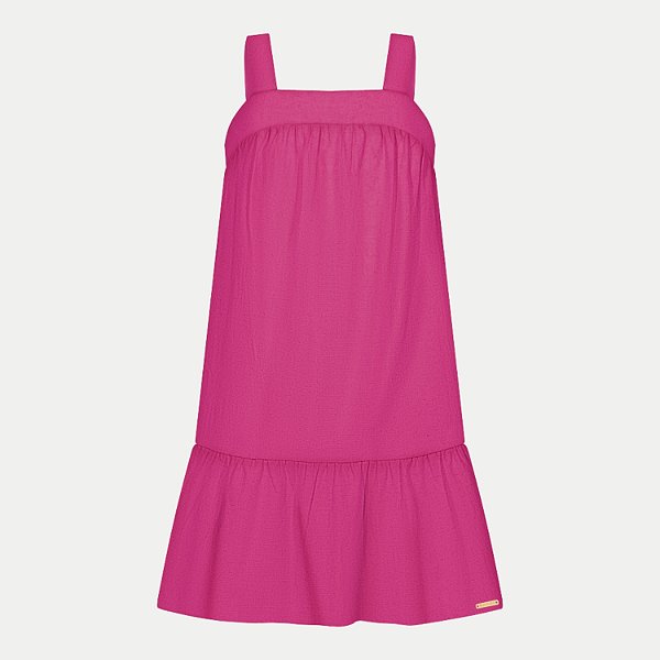 VESTIDO ALAKAZOO REGATA DE LINHO ROSA PINK FEMININO INFANTIL