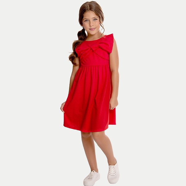 VESTIDO BY GUS REGATA DE MALHA VERMELHO FEMININO INFANTIL