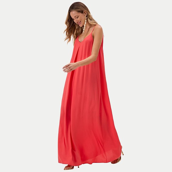 VESTIDO LUNENDER REGATA DE  VISCOSE VERMELHO FEMININO ADULTO