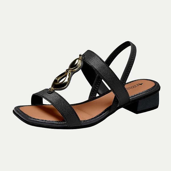 SANDALIA MISSISSIPI SALTO BAIXO ACTIVE PRETO FEMININA ADULTO