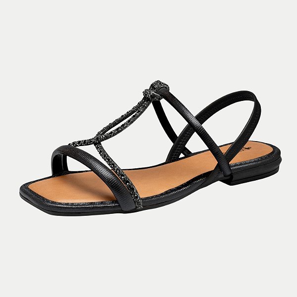 SANDALIA MISSISSIPI RASTEIRA PRETA FEMININA ADULTO