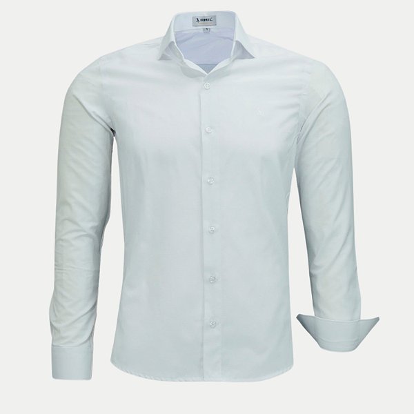 CAMISA AMIL MANGA LONGA SLIM ALGODÃO FIO 60 SEM BOLSA BRANCO MASCULINO ADULTO