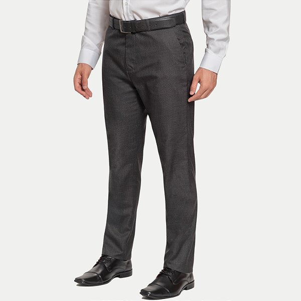 CALÇA AMIL DE POLIESTER SOCIAL CHUMBO MASCULINA ADULTO