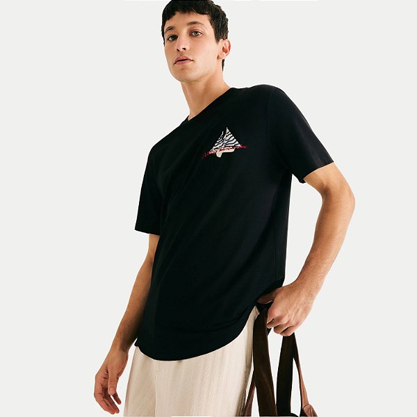 CAMISETA HERING MANGA CURTA COMFORT ALGODÃO SILKADA PRETO MASCULINA ADULTO