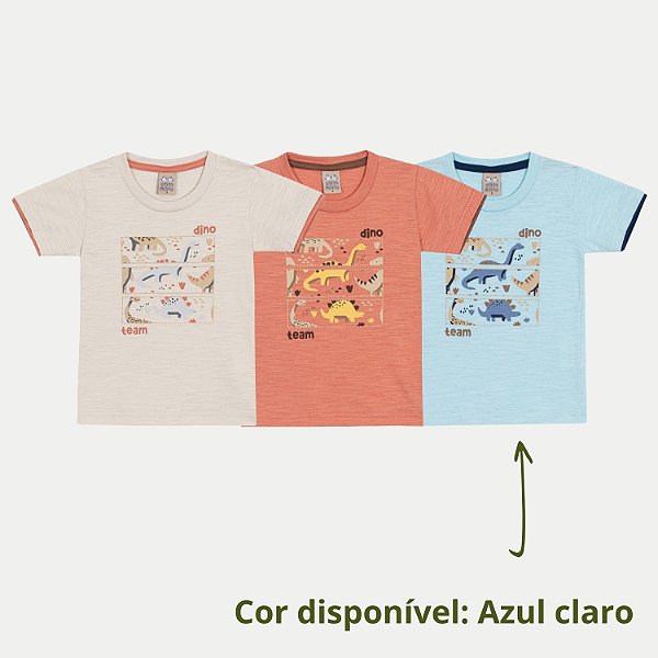 CAMISETA RANDA MUNDU MANGA CURTA COMFORT ALGODÃO SILKADA AZUL MASCULINA INFANTIL
