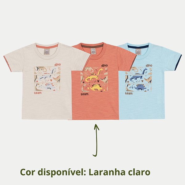 CAMISETA RANDA MUNDU MANGA CURTA COMFORT ALGODÃO SILKADA LARANJA MASCULINA INFANTIL