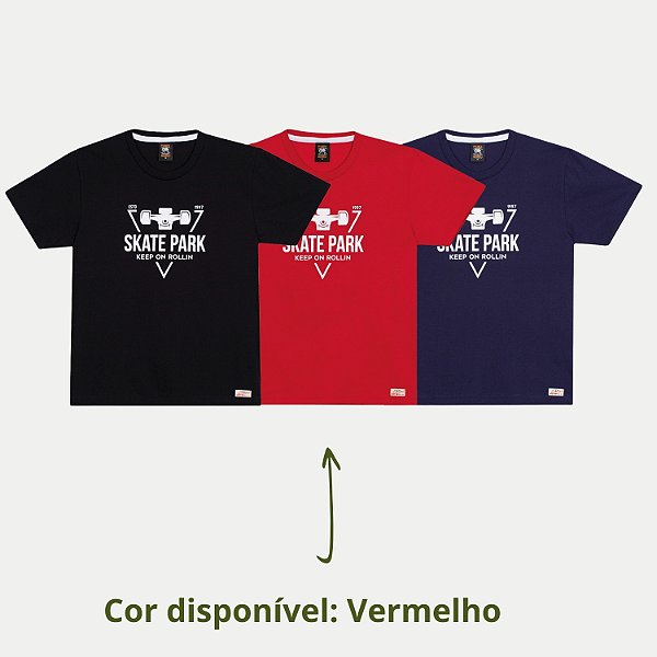 CAMISETA RANDA MUNDU MANGA CURTA COMFORT ALGODÃO SILKADA VERMELHO  MASCULINA INFANTIL