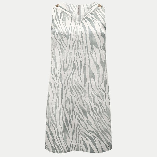 VESTIDO LUNENDER REGATA MAIS MULHER CINZA LINHO ESTAMPADA FEMININO ADULTO