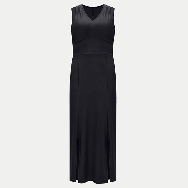 VESTIDO LUNENDER REGATA PRETO DE MALHA FEMININO ADULTO