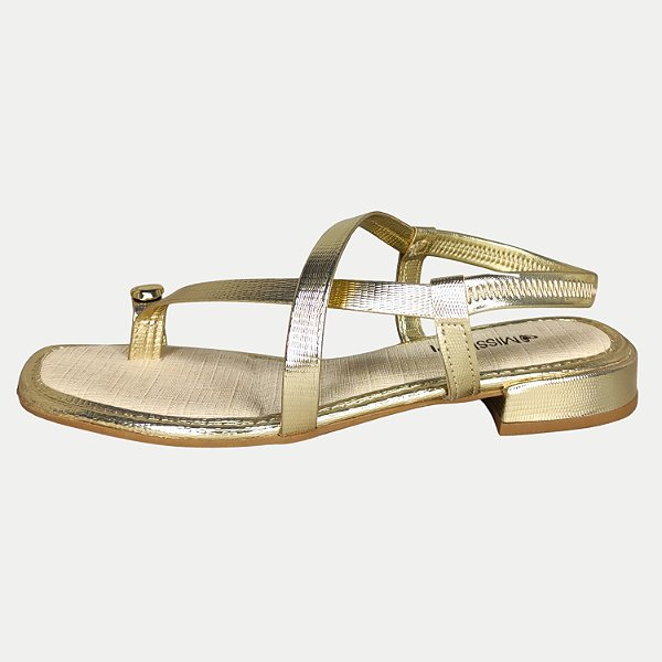 SANDALIA MISSISSIPI SALTO BAIXO ACTIVE DOURADA FEMININA ADULTO