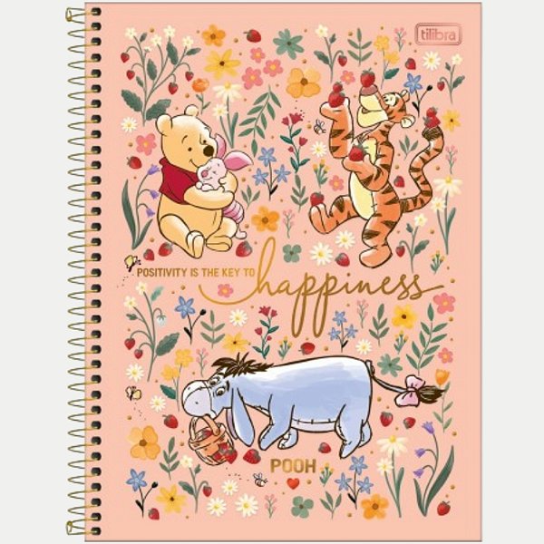 CADERNO TILIBRA UNIVERSITÁRIO 16 MATÉRIAS CAPA DURA POOH UNISEX (CORES SORTIDAS) 30268-P