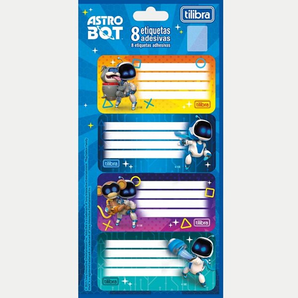 ETIQUETA TILIBRA ESCOLAR ASTROBOY CARTELA COM 8 MASCULINO 3708-P