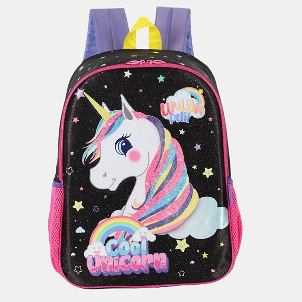 MOCHILA UP4YOU UNICORNIOTRADICIONA PRETO FEMININA 280752-P