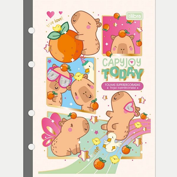 PAPEL TILIBRA BLOCO ARGOLADO 4 FUROS CAPYCLUB FEMININO 30306-P
