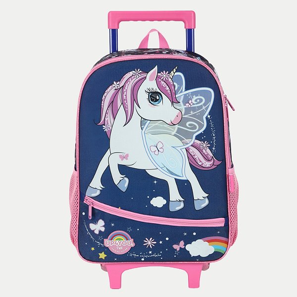 PASTA UP4YOU UNICORNIO DE CARRINHO/RODINHA AZUL MARINHO FEMININA 22789-P