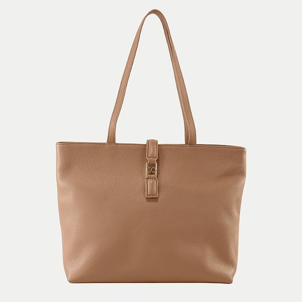 BOLSA CLASSE OMBRO DE COURO MARROM FEMININA ADULTO